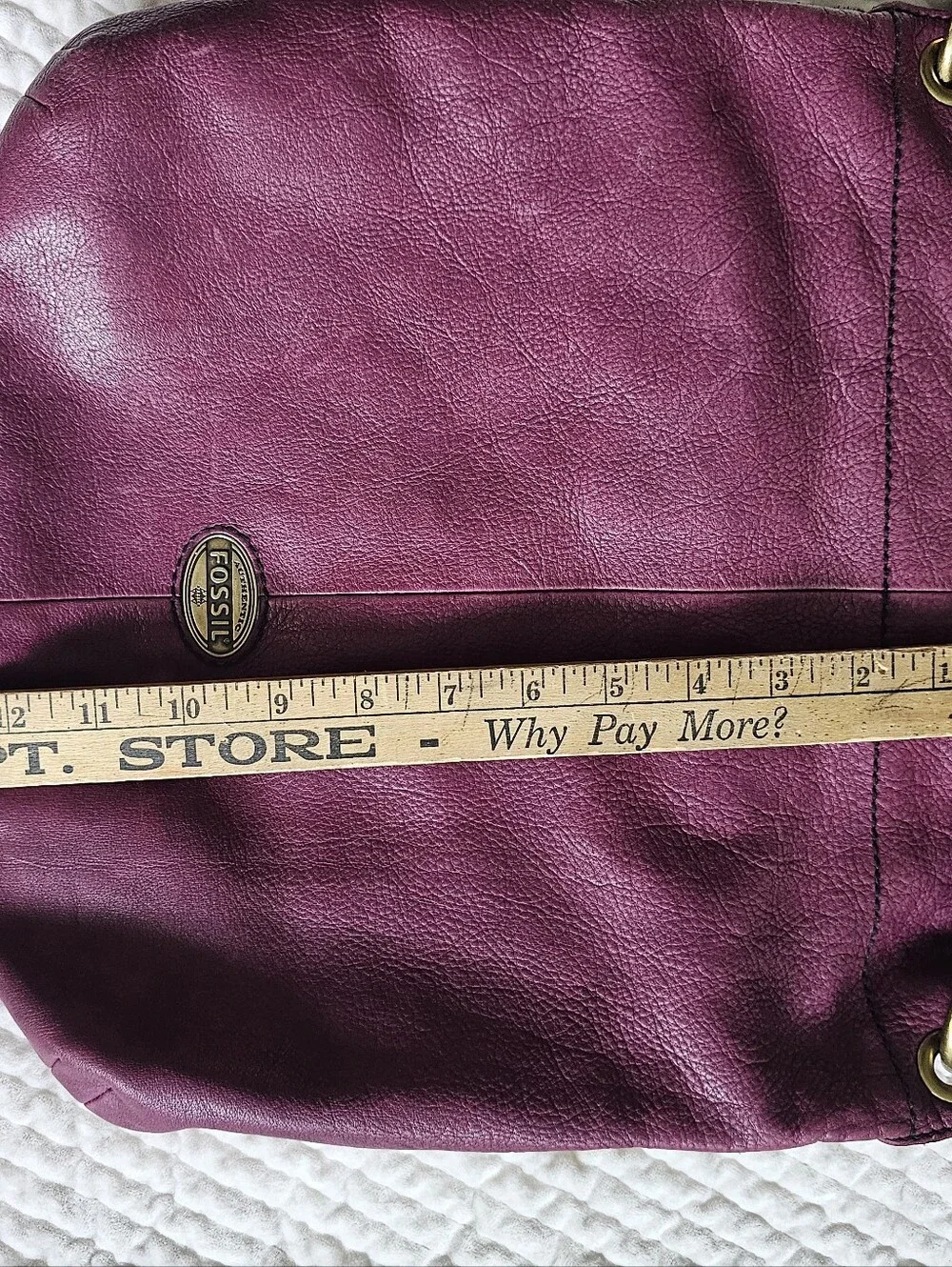 Fossil Plum Leather Crossbody Shoulder Bag